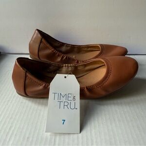 Time and‎ Tru Women's Ballet Flats Size 7 Scrunch Shoes Slip On New